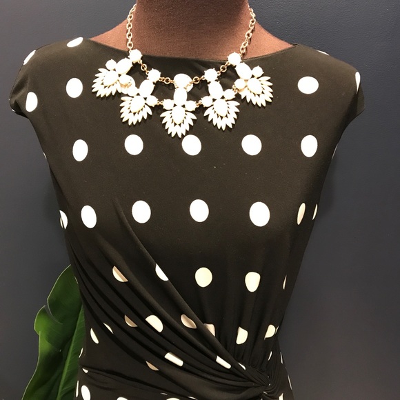 Ralph Lauren front faux tie polka dot dress - Picture 2 of 5